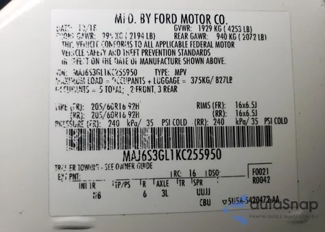 2019 Ford Ecosport Se from USA, damaged, VIN MAJ6S3GL1KC255950